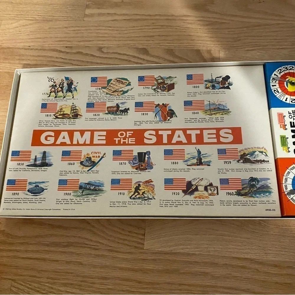 Vintage Game of the States Milton Bradley Educational Learning Board Game 1960